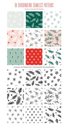Holiday Christmas Hand Drawn Seamless Patterns from k.becca
