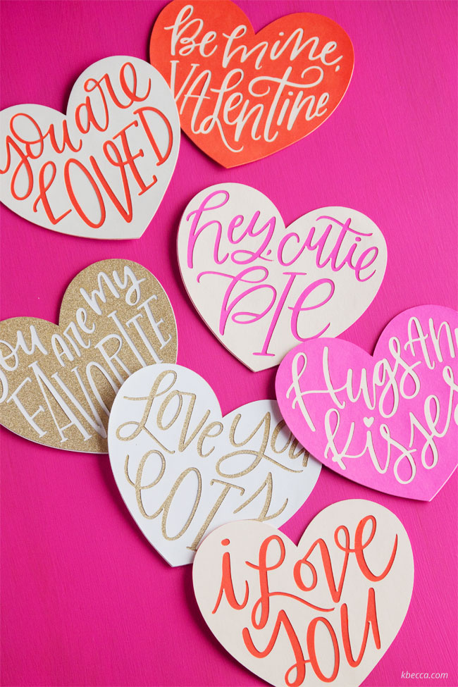 Hand Lettered Valentine Heart Cut Files