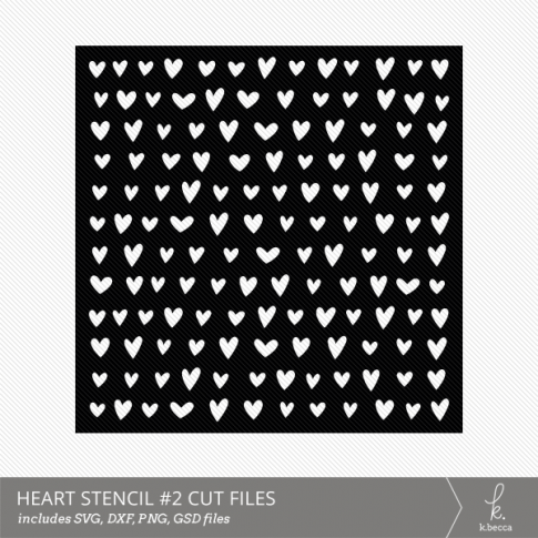 Hearts #2 Stencil Digital Cut File from k.becca (Commercial Licensing Available)