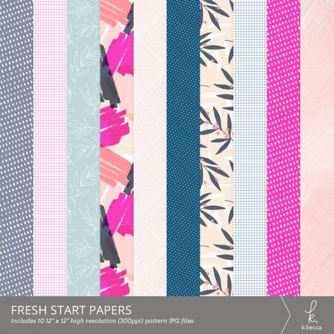 Fresh Start Digital Patterns Scrapbooking from k.becca (Commercial Licensing Available) #digitalscrapbooking #scrapbooking