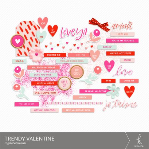 Trendy Valentine Digital Elements from k.becca