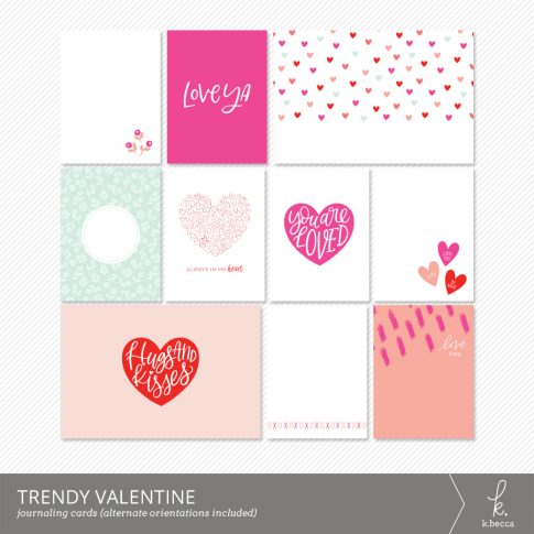 Trendy Valentine Journaling Cards from k.becca
