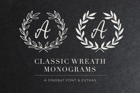Classic Wreath Monograms Dingbat Font (SVG / Vector / PNG files included) #font #monogram