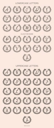 Classic Wreath Monograms Dingbat Font (SVG / Vector / PNG files included) #font #monogram