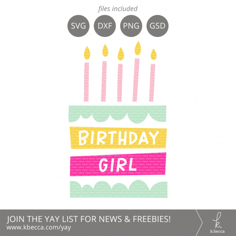 Birthday Girl Cake SVG Files from k.becca #svg #svgfiles #silhouettecameo #cricut