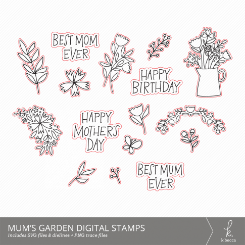 Mum's Garden Digital Stamps SVG Print & Cut Printable #svgfiles #cutfiles #silhouettecameo #cricut
