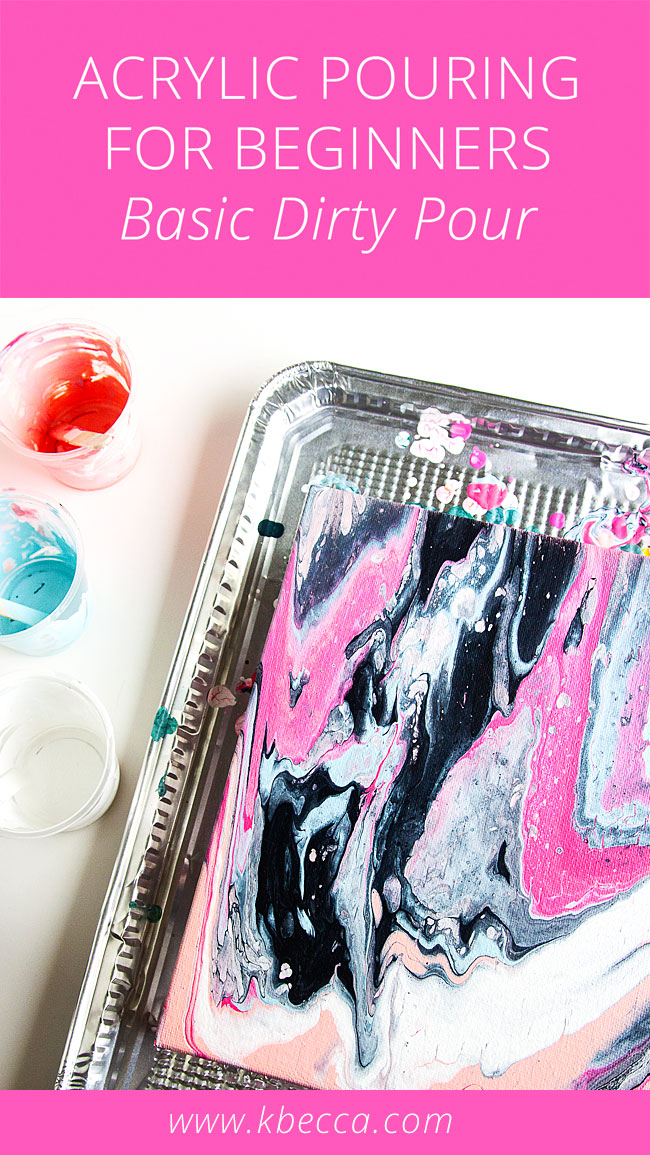 Acrylic Pouring for Beginners, A Basic Dirty Pour #acrylicpouring