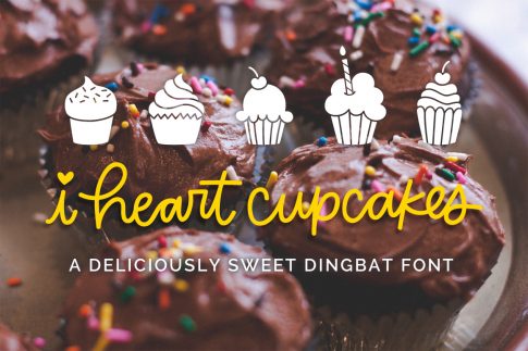 I Heart Cupcakes Dingbat Font #font #dingbat