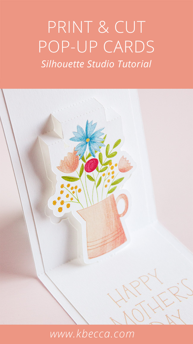 How to Make Print & Cut Pop Up Cards in Silhouette Studio 4.1 #silhouettecameo