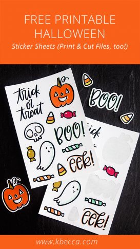 Free Printable Halloween Sticker Sheets from k.becca (Print & Cut Files Included)