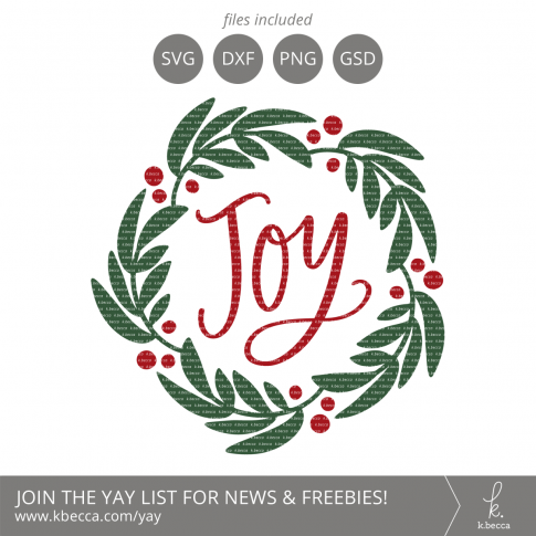 Joy Wreath SVG Cut Files #svgfiles #cutfiles #christmas #silhouettecameo #cricut
