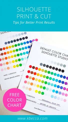 Tips for Better Print Results Silhouette Print & Cut (FREE Printable Silhouette Studio Color Chart) #silhouettecameo #printandcut