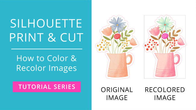 Silhouette Print & Cut Tutorial - How to Color & Recolor Images in Silhouette Studio (Video) #silhouettecameo #silhouettestudio #printandcut