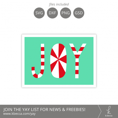Peppermint Joy Card SVG Files - A2 & A7 Sizes Included #svgfiles #silhouettecameo #cutfiles