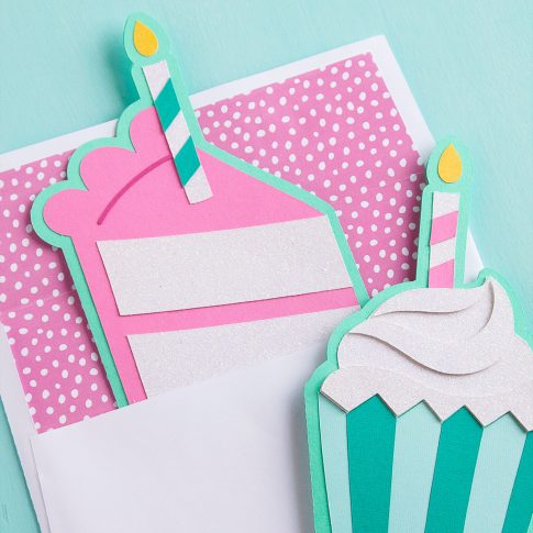 Birthday Cupcake Card SVG Cut Files #svgfile #silhouettecameo #cutfile #cricut