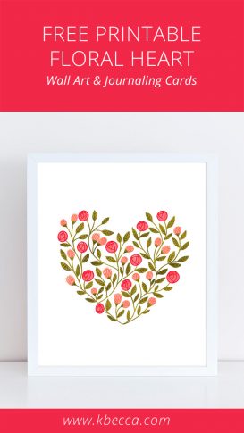 Free Printable Floral Heart Wall Art #wallart #freeprintable