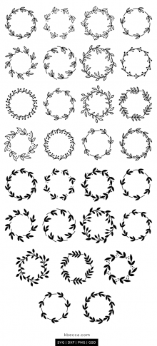 Leaf Wreath SVG Cut Files #svgfiles #cutfiles #silhouettecameo #cricut