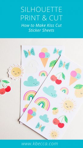 How to Make Kiss Cut Sticker Sheets with Silhouette Cameo (Video) #printandcut #silhouettecameo