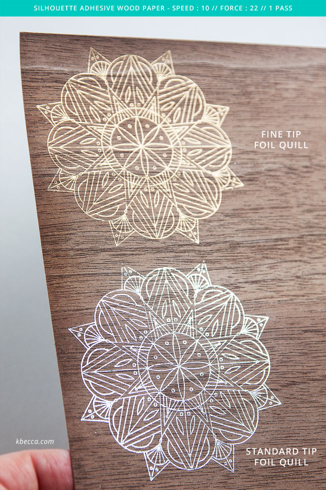 We R Memory Keepers Foil Quill Test Results on Acetate, Vellum, Dura-Lar & Wood Veneer #foilquill #silhouettecameo
