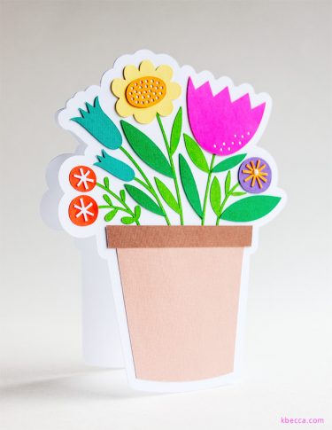 Flower Pot Card SVG Cut Files #svgfile #cutfile #svgfiles #cutfiles #silhouettecameo #cricut