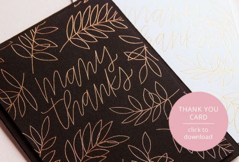 Free Foil Quill Sketch Thank You Card Files (A2 & A7 Sizes) - Click to Download