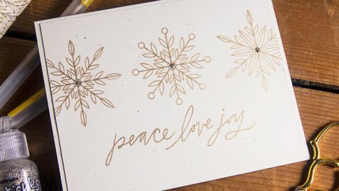 Clean & Simples Sketch Christmas Cards with the Silhouette Cameo + Metallic & Glitter Gel Pen Swatch Review #silhouettecameo #foilquill