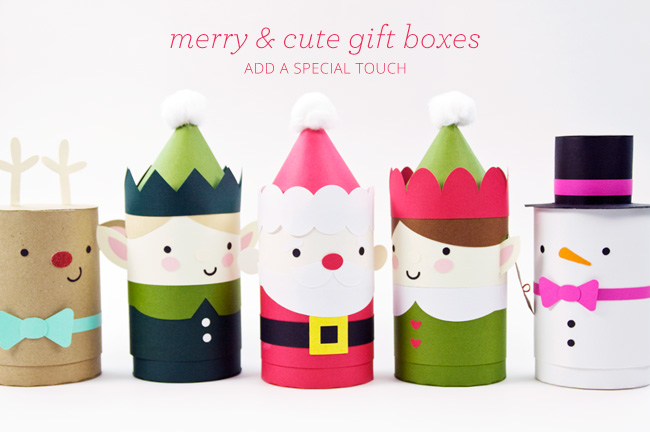 DIY Die Cut Cylinder Holiday Gift Boxes