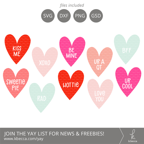 Download Valentine SVG Conversation Hearts Bundle (Commercial Avail.)