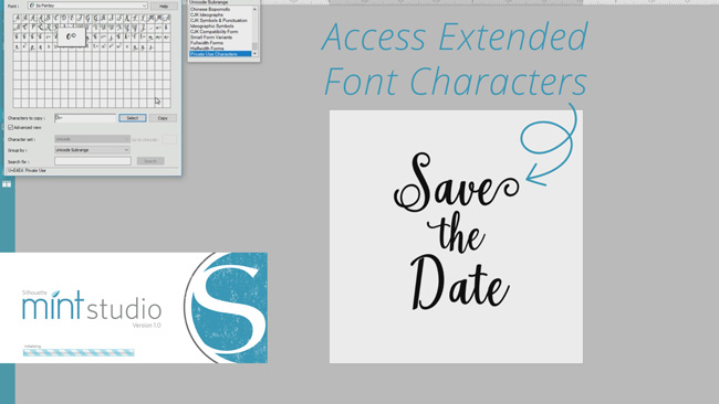 How to Access Extended Font Characters in Silhouette Mint Studio (Video)